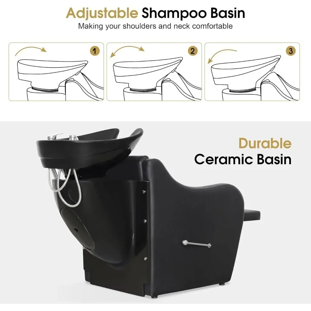 Shampoo Stoelen Backwash Keramische Shampoo Kom Gootsteen Stoel Spa Salon Schoonheidssalon Shampoo Stoelen