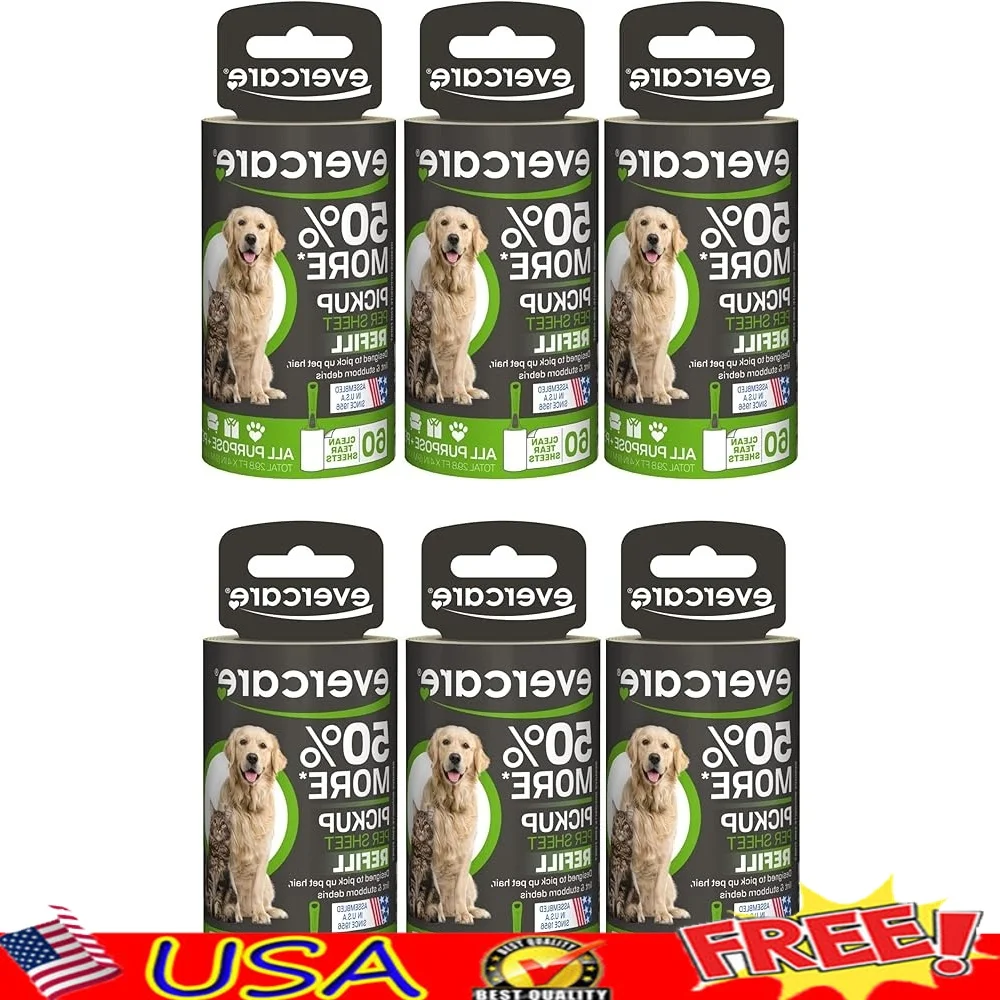 

Очень липкий валик для ворса из шерсти домашних животных, 60 листов, 6 упаковок, ручной инструмент для чистки шерсти домашних животных