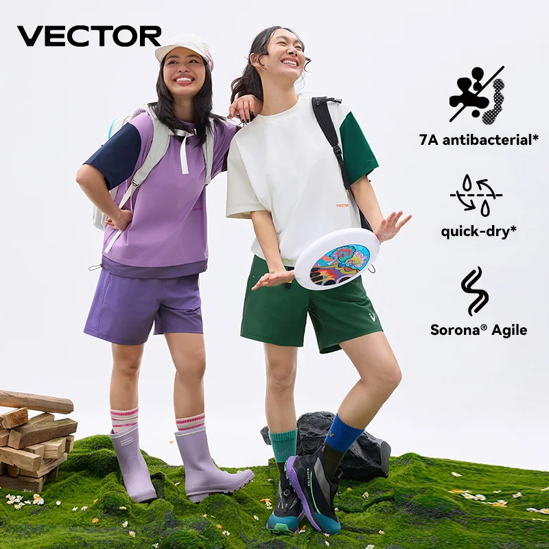 

VECTOR Women Summer Sweat Absorption Quick Drying Short Sleeve T-shirt Skin Friendly Sunscreen Fishing Hiking Surf Shirts