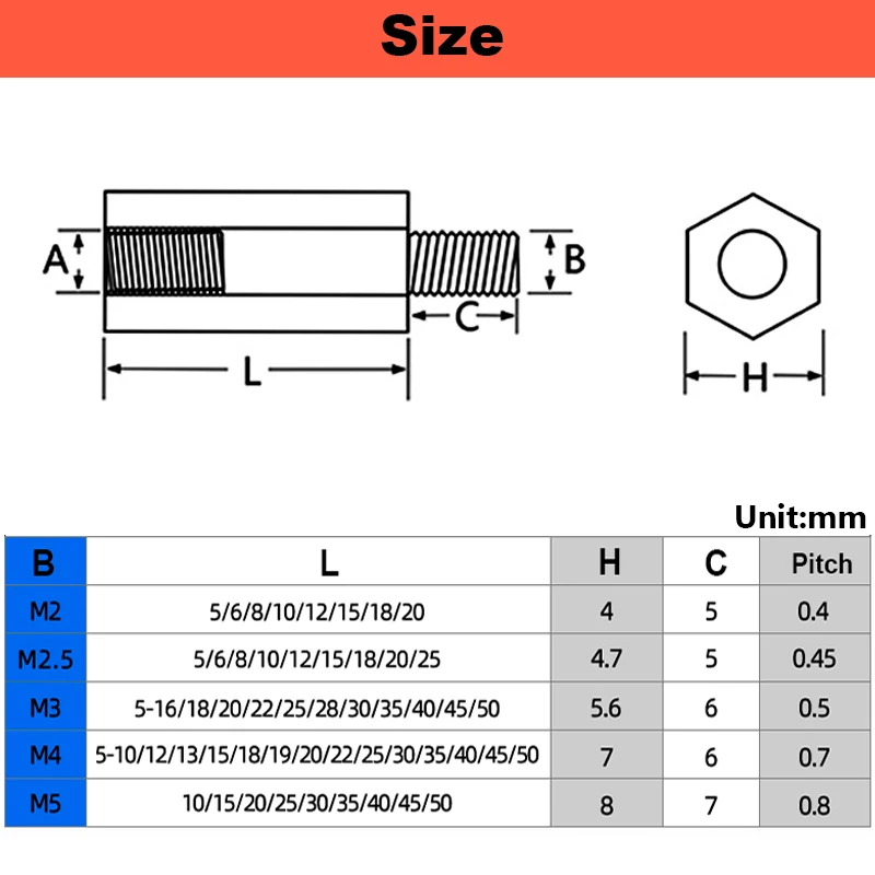 10/50/100 Pcs Male To Female Nylon Standoff  M3  White Black PCB Nylon Standoff Spacer Column Plastic Spacing Screws