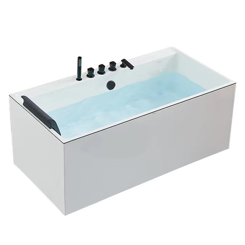 Acrylic small apartment bath, seamless freestanding square for home use