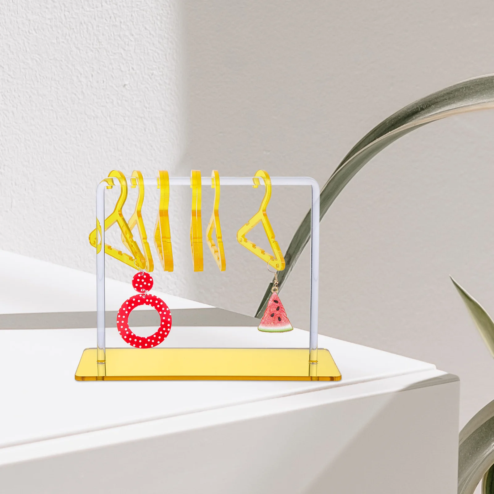 

1Set Earring Holder Clothes Hanger Jewelry Organizer Acrylic Display Stand Desktop Jewelry Rack Earrings Holder