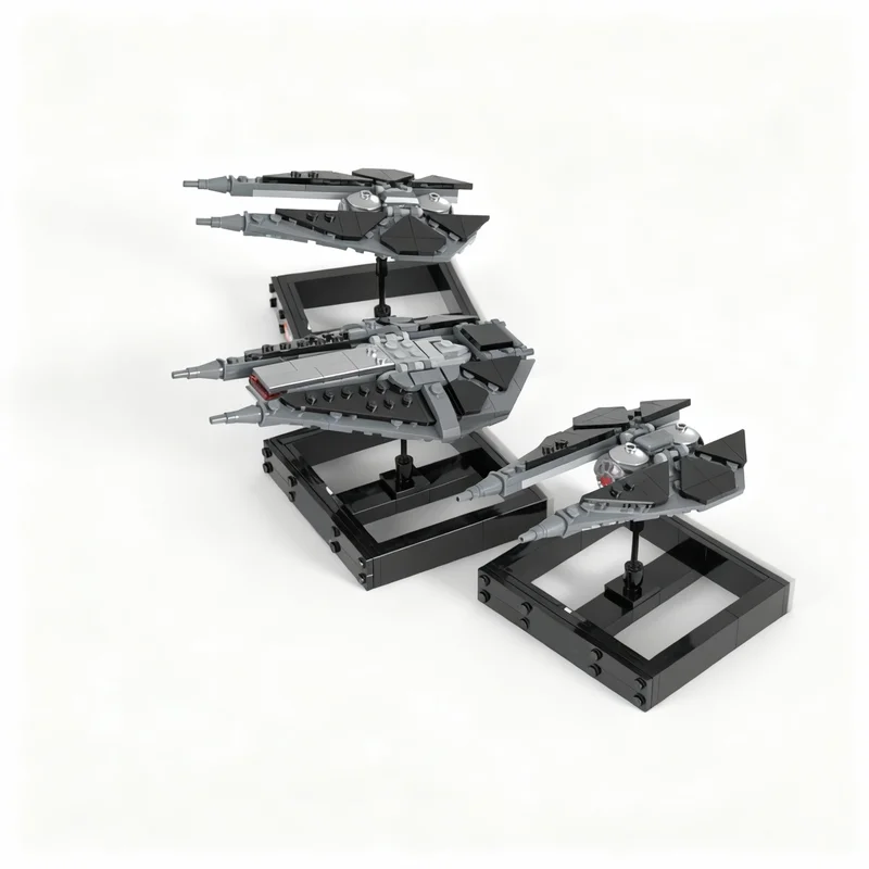 

404PCS MOC Space Battle Micro Size Galactic Empire Starfighters Part Iii Striker Reaper Simple Stand Model DIY Assembly Gift Set
