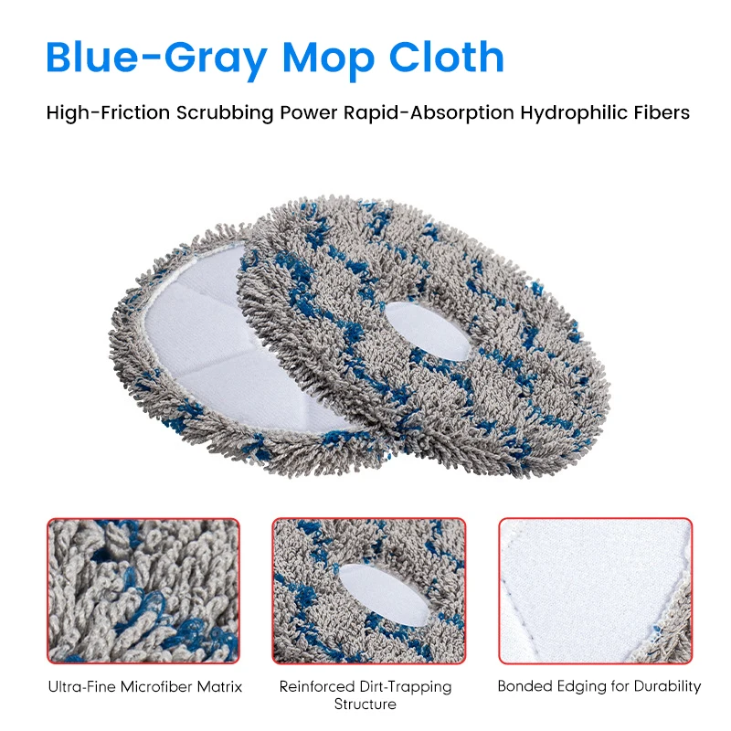 코보스 Mop T30 X1 X2 T20 Seek S10 청소기 소모품 강력한 걸레 업그레이드 심 와이프