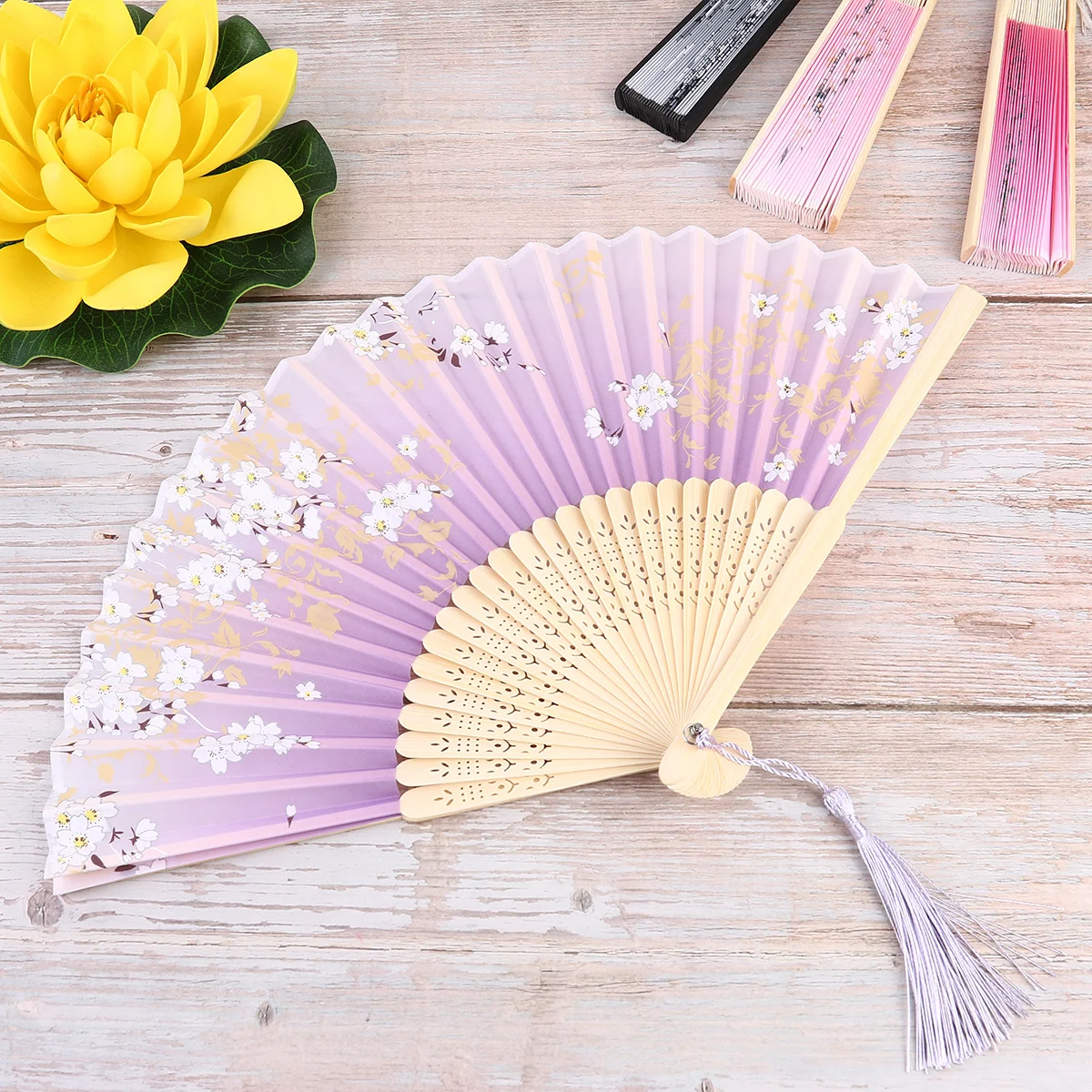 

Portable Folding Fan Craft Elegant for Parties Birthdays Valentine's Day Gifts with Printed Design 125 Folding Fans