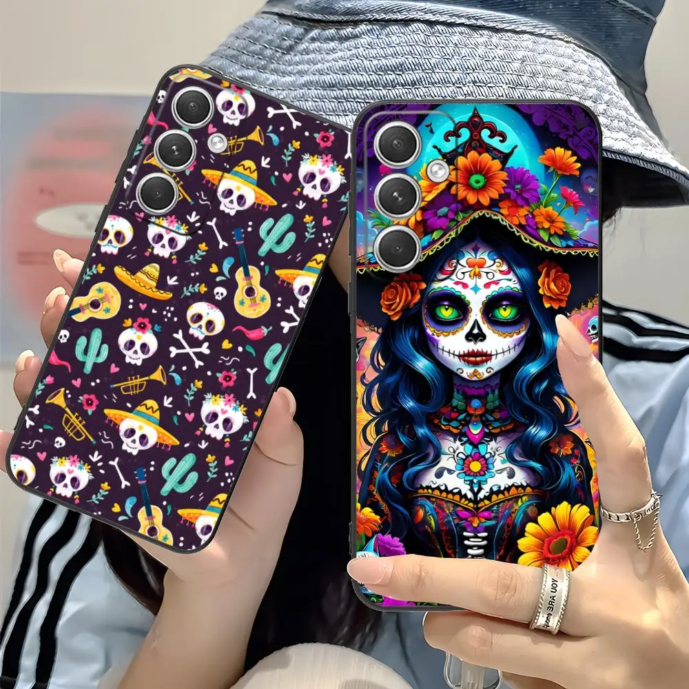 เคสโทรศัพท์มือถือลายวันแห่งความตาย สำหรับ Samsung Galaxy S25 S24 S23 S22 S21 S20 Note20 Plus FE Ultra  ฝาหลังสีสันสดใส สำหรับสมาร์ทโฟน