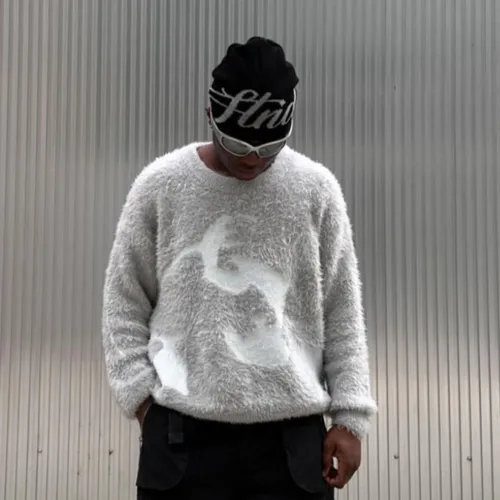 Imagen 2 del producto Gorro Y2k para mujer, gorros con letras de punto negro, gorro Strides, ropa de calle para hombre Y2k, accesorio de moda de invierno, Jacquard Kpop, cálido, Hip Hop, gótico