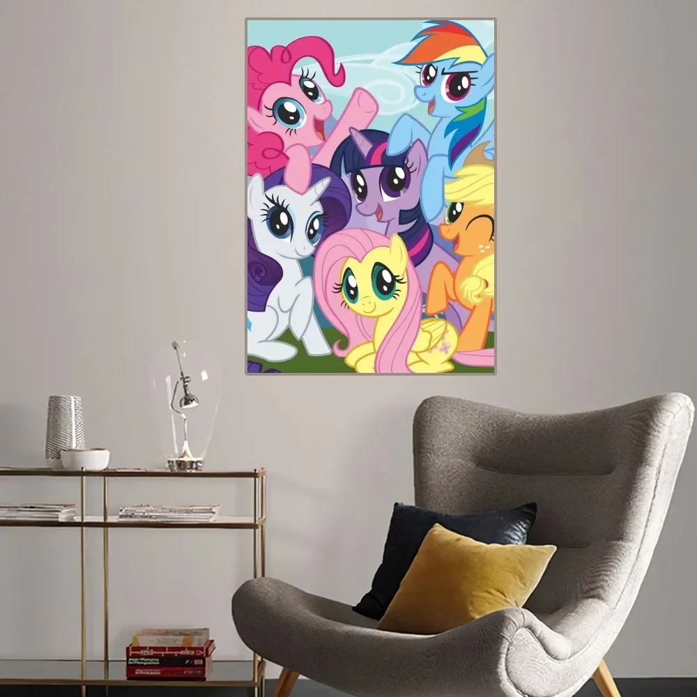 M-My Cartoon Little P-Pony Poster Home Room Decor Aesthetic Art Wall Painting Stickers