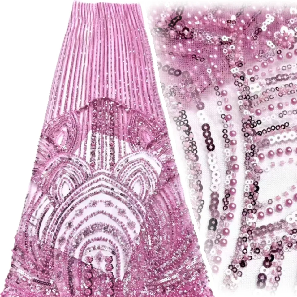 

Нигерия Бусы Тюль Кружева Африканская Сетка Тюль Кружевная Ткань Высокое Качество 5 ярдов Блестки Кружевная Ткань Свадебное Платье для Женщин AH1791