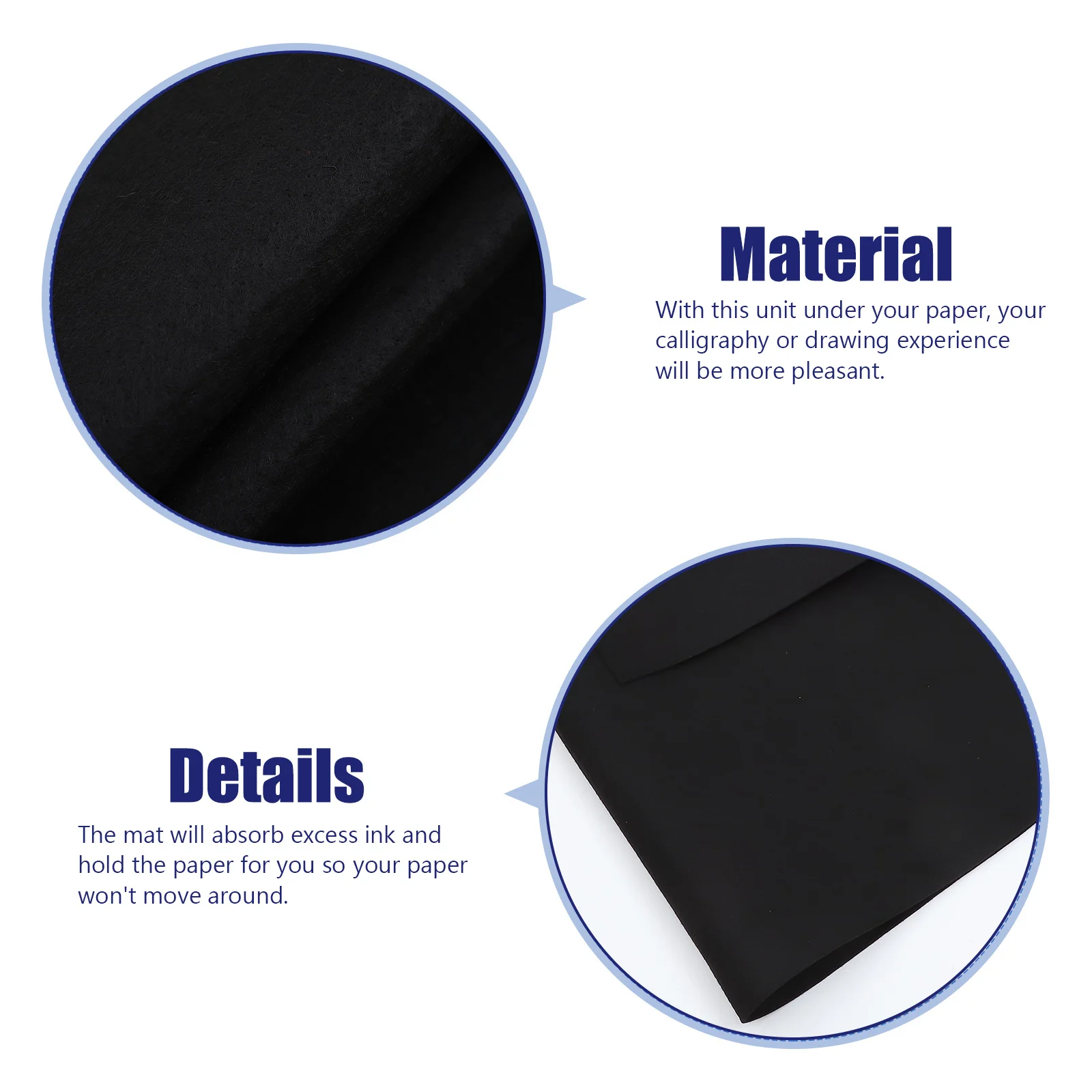 

Chinese Calligraphy Mat Black Durable Drawing Painting Desk Pad Practical for Students Home School Creative Writing Felt Pad