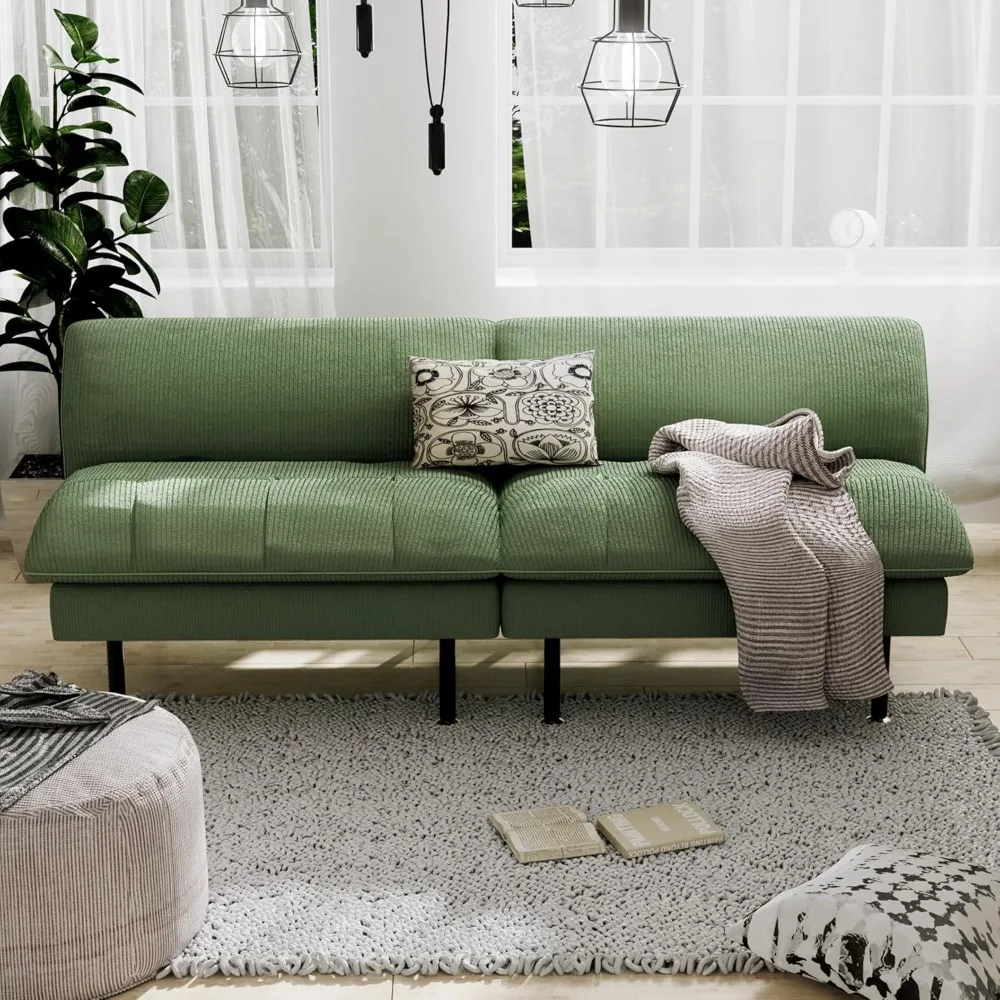 Sofá-cama futon multifuncional de 70 polegadas com encosto ajustável, sofá-cama conversível, loveseat reclinável moderno
