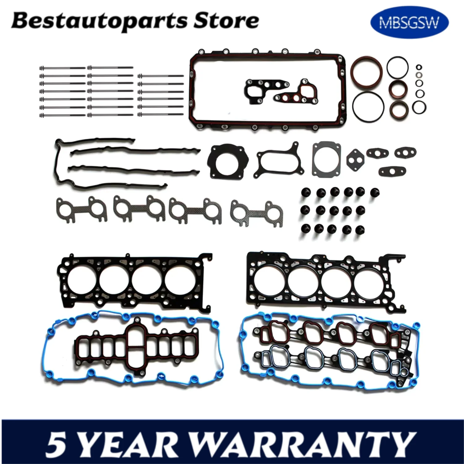 Pieza del motor juego completo de juntas pernos de culata aptos 5,4 L V8 GAS para Ford F150 F350 Expedition Excursion E150 E250 5.4L HS9790PT-15 99-04
