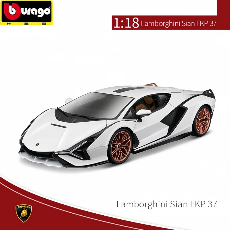 

Original Bburago 1:18 Lamborghinis Sian FKP37 Supercar Car Model Diecast Alloy Boys Toys Cars Diecast Toy Collectibles Kids Cars
