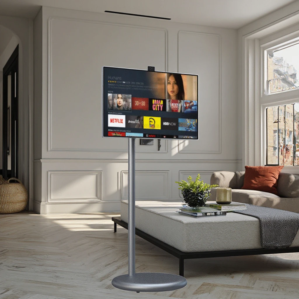 

27 Inch 128GB Mobile Android Tablet Tv Movable Smart Television Televisor Interactive Smart Portable TV On Wheels