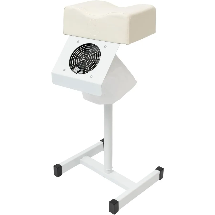 Pedicure Stool Chair with Vacuum for Manicure Nail Care, White Built-in Dust Collector for Home Salon Use, Manicurist Foot Bath