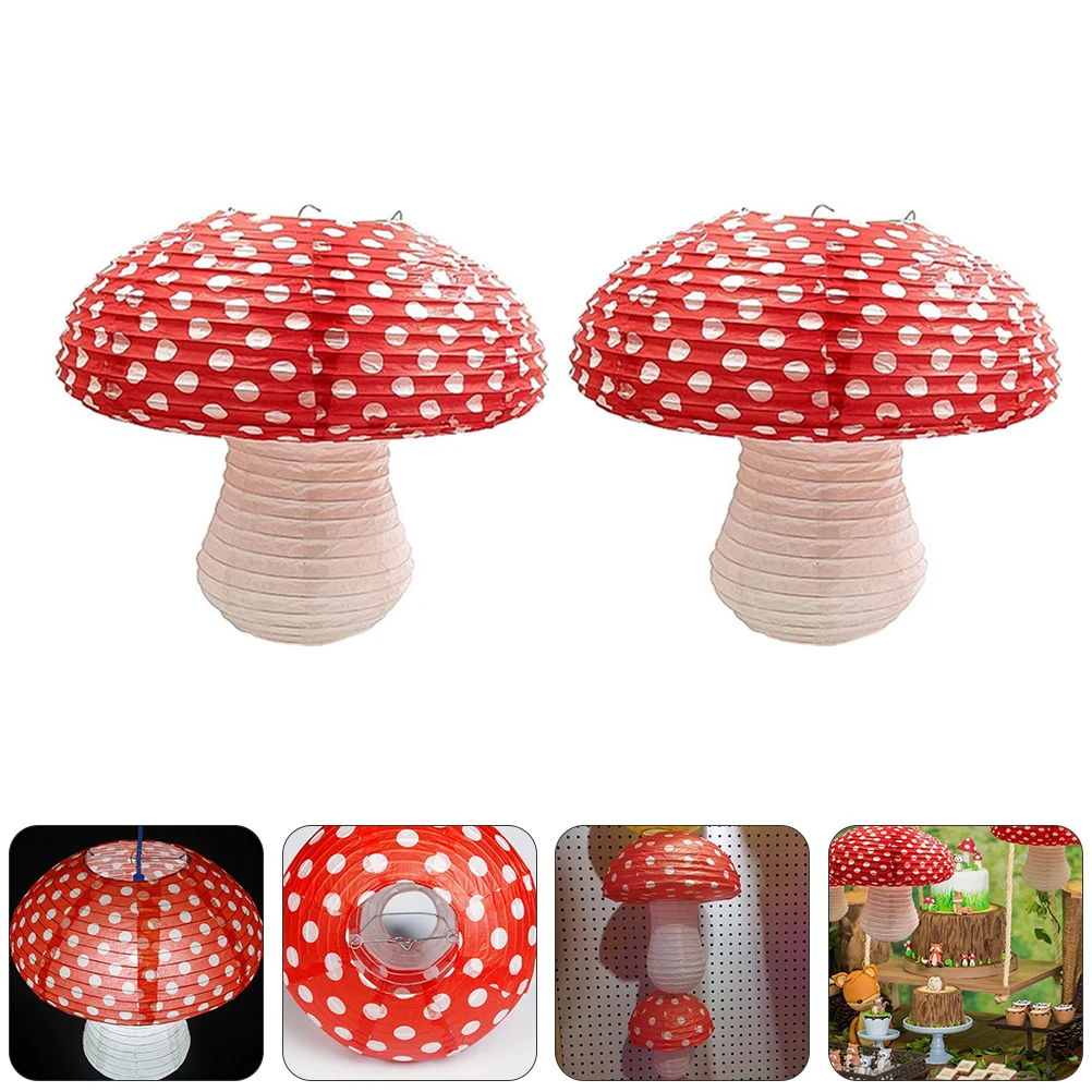 

2Pcs Mushroom Paper Lanterns Hanging Decorations for Party Garden Birthday Shower Wedding Mushroom Lantern Ornaments