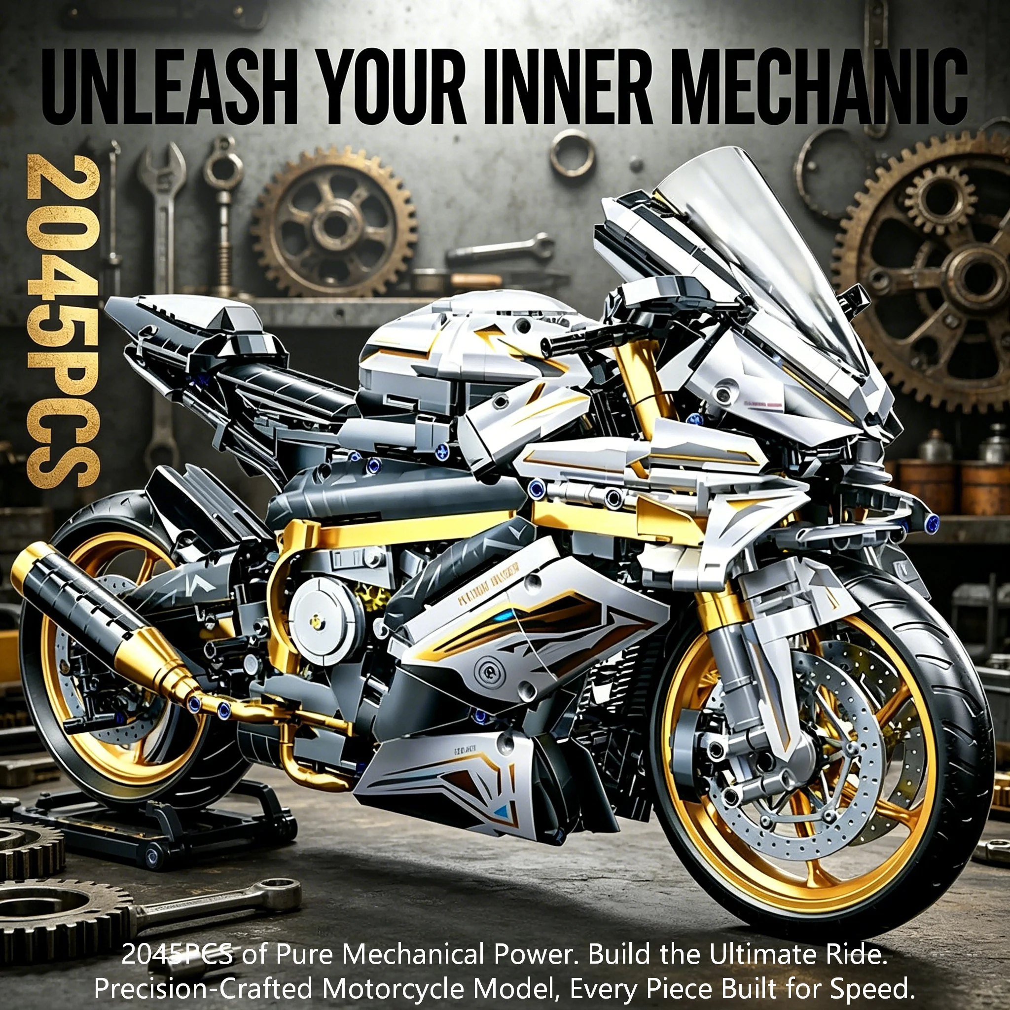 

Набор строительных блоков для сборки мотоцикла, 2045 деталей, для детей и взрослых, модель гоночного мотоцикла, идеально подходит для подарков на день рождения, демонстрации и коллекционирования