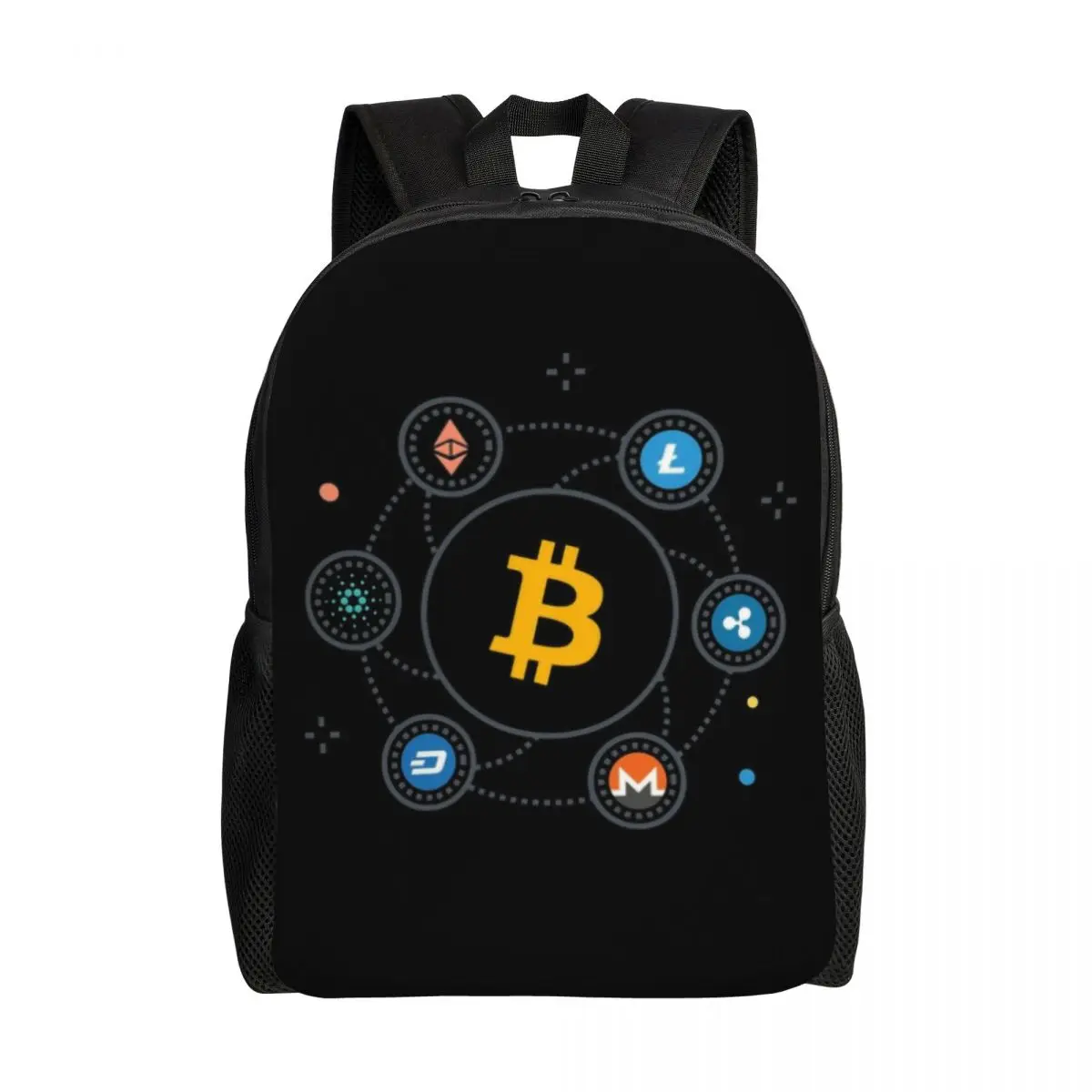 Bitcoin Bull Travel Backpack Men Women School Laptop Backpack BTC Cryptocurrency College Student Daypack Bags Lightweight