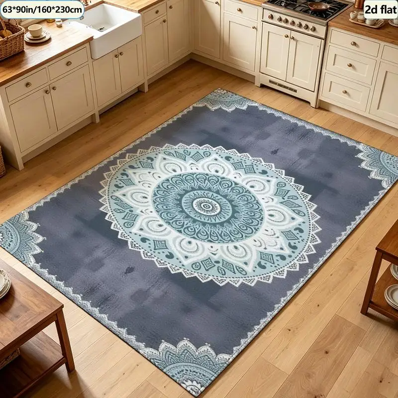 Colorful Dot Mandala Carpet Flooring Bohemian Square Area Rug Ethnic Art Style Living Room Bedroom Indoor Floor Mat