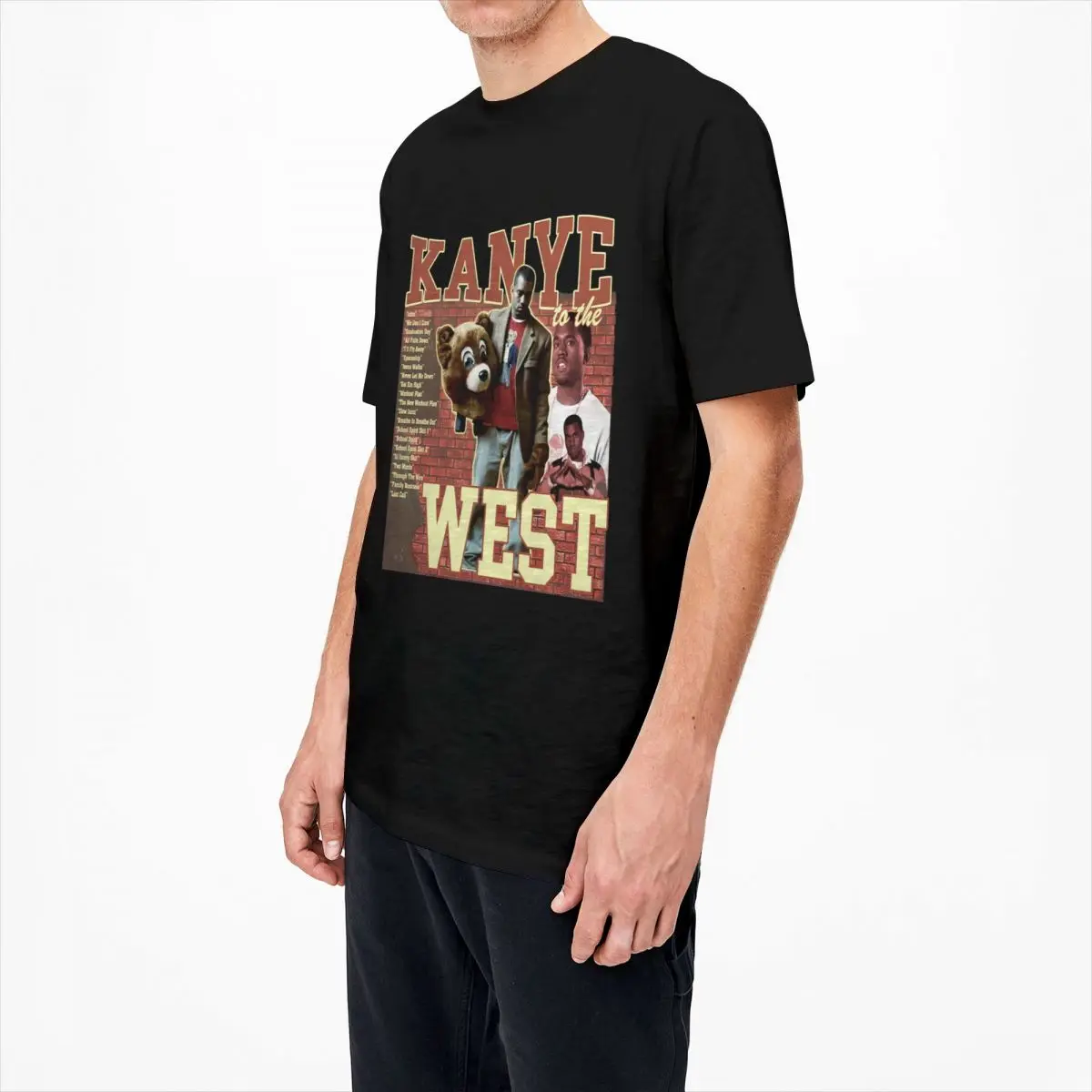 College Dropout Kanye West Bear Men Women's T Shirt Rapper Hip Hop Tees Short Sleeve Crew Neck T-Shirts Pure Cotton Clothes image 4