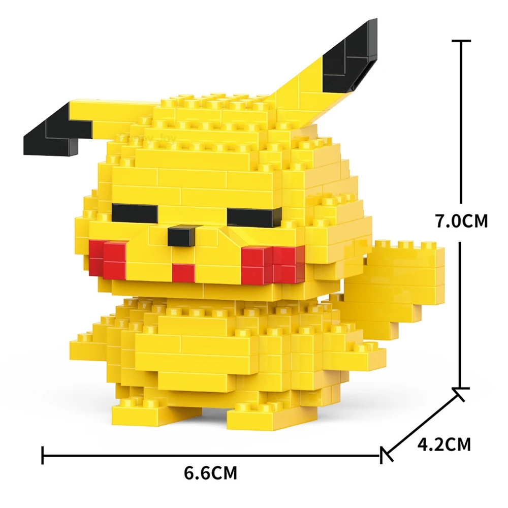 61 Stile Lustige Pokemon-Bausteine Anime Picachu Charizard Puppe Blastoise Bulbasaur Gengar Bausteine Spielzeug für Kinder