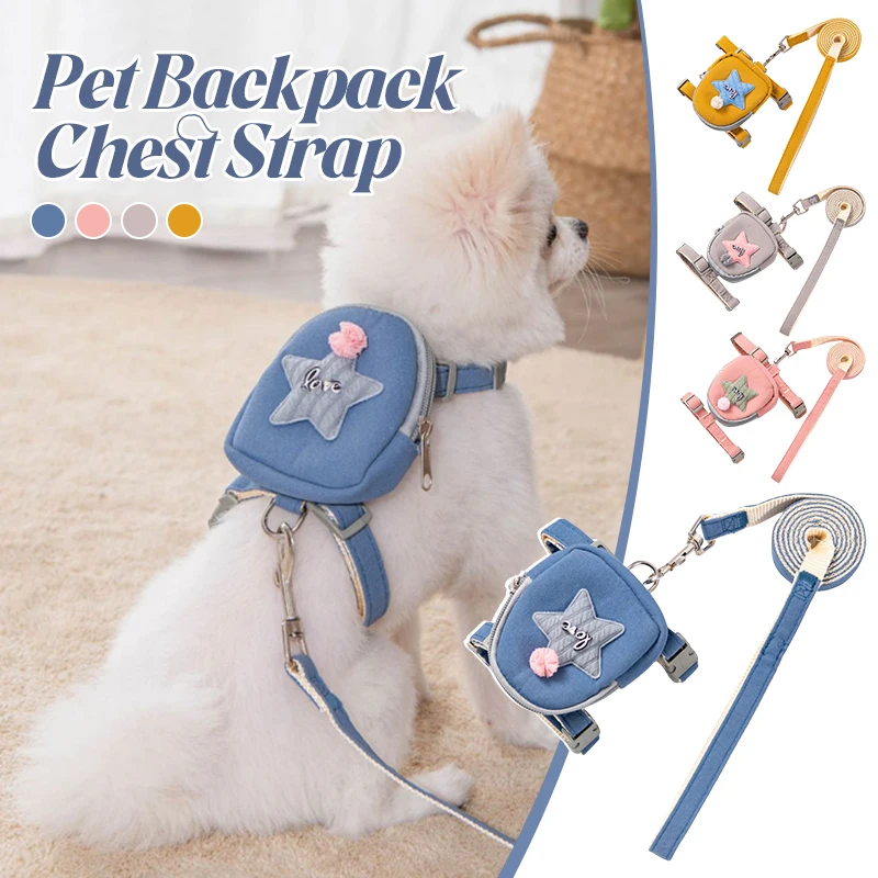 

Adjustable Dog & Cat Leash - Secure Anti-Breakaway Chest Strap for Outdoor Walking & Pet Backpack Use Pet Accessories