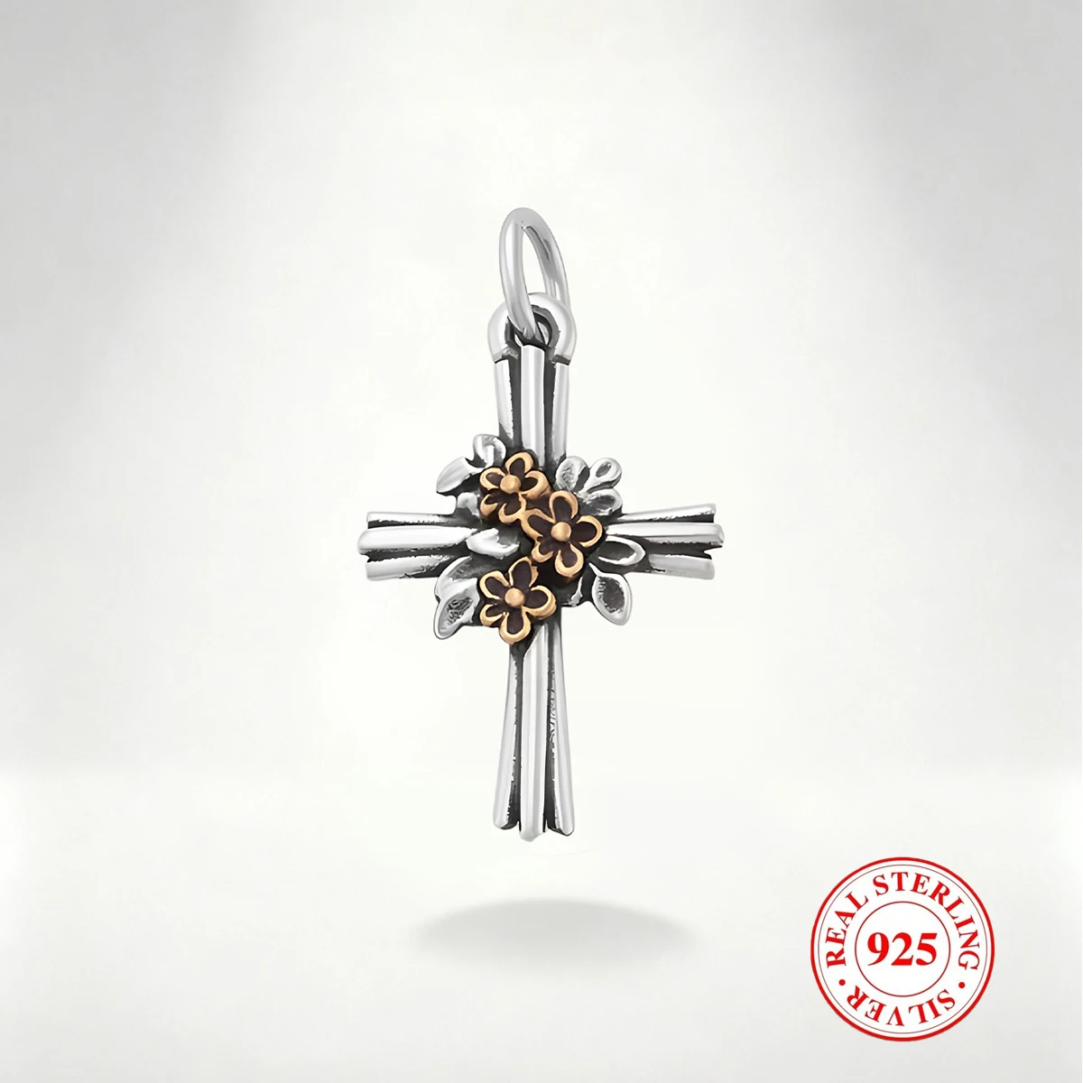 

1 PC S925 Sterling Silver Cross Pendant, Exquisite And Colorful DIY Pendant, Suitable for DIY Necklace and Bracelet Decorations