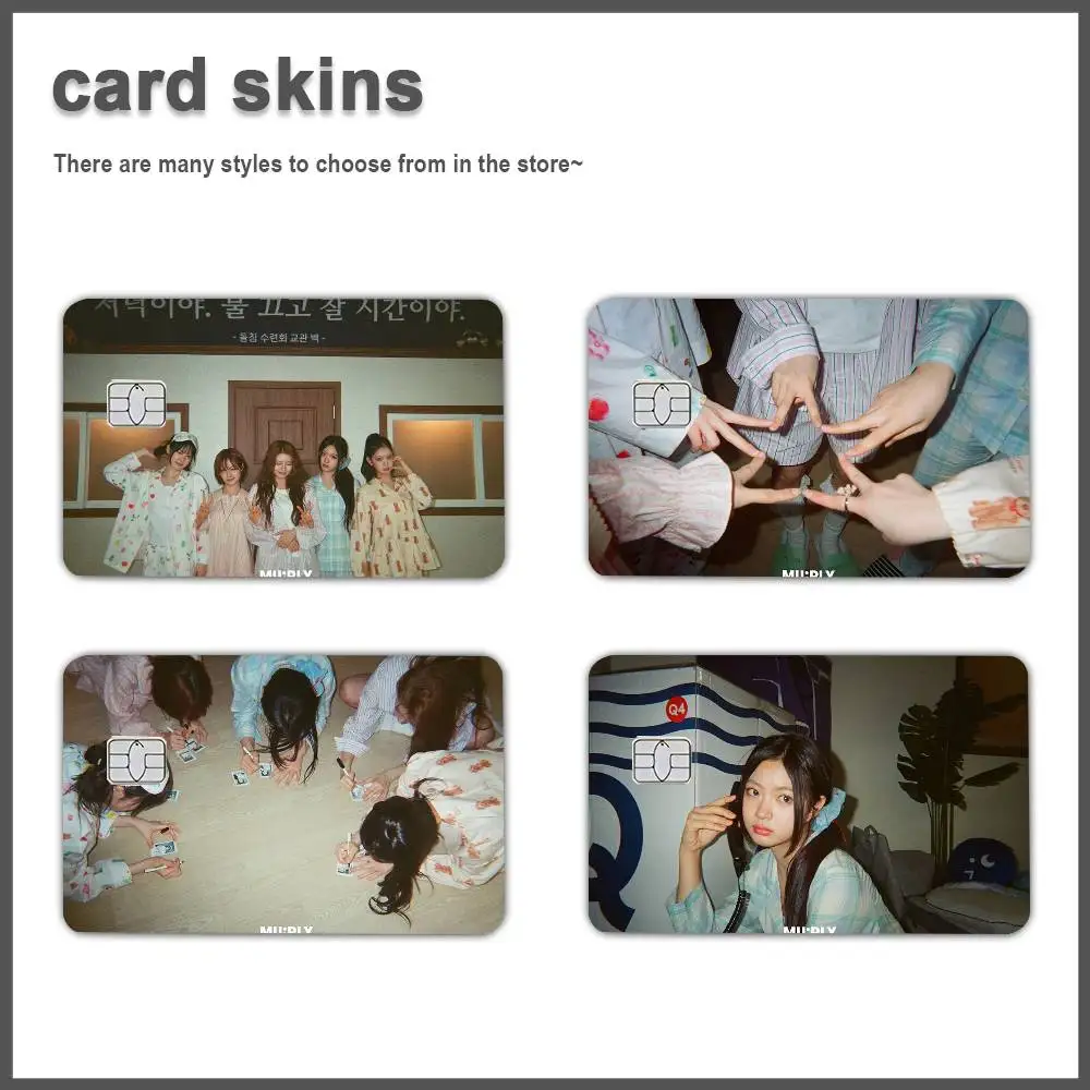 KiiiKiii Jiyu Leesol Sui Haum Kya pegatinas de tarjetas calcomanías 4 Uds tarjeta de PVC piel cubierta de tarjeta de crédito decoración película protectora autoadhesiva