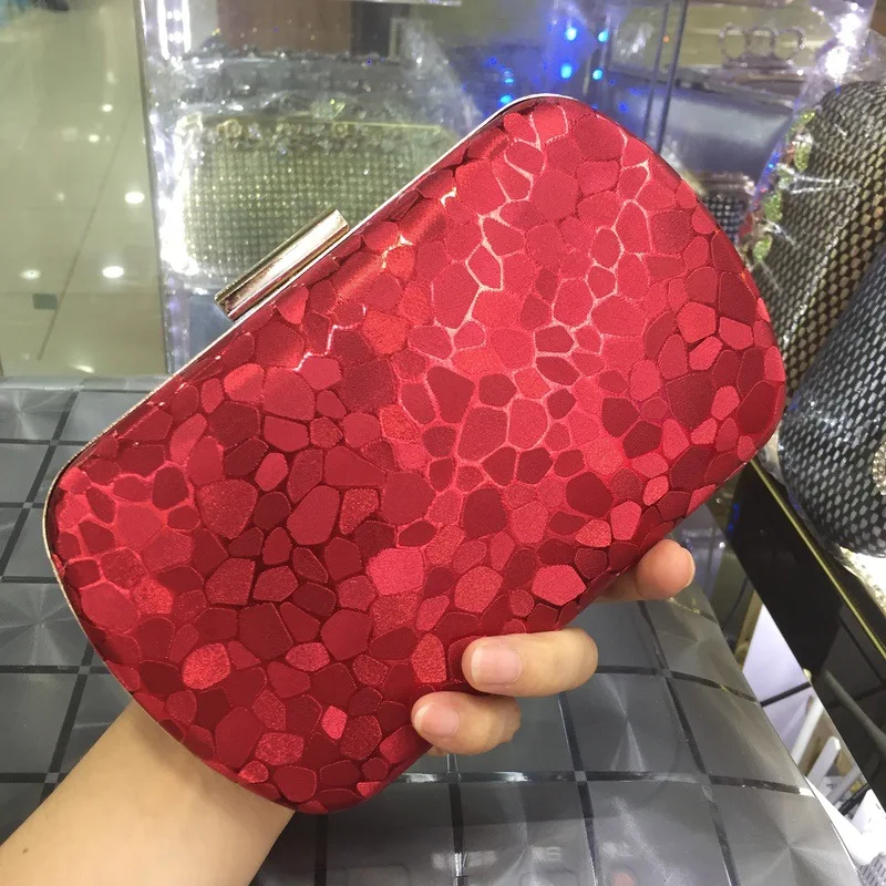 Nuevos bolsos de noche de piel de piedra, bolsos de cuero dorado para cena de boda, bolsos para fiesta y banquete con cadena, Mini bolso de mano