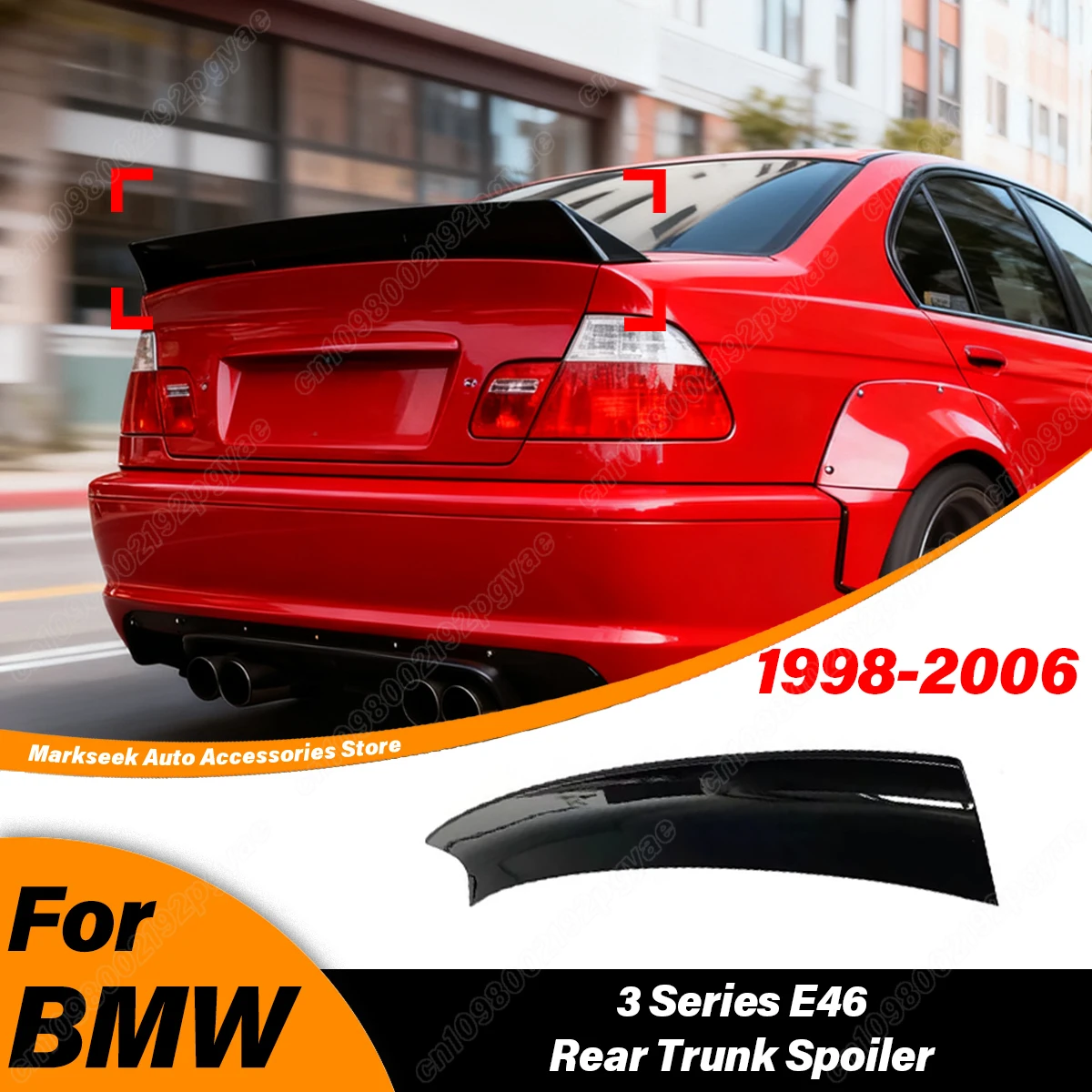 

For BMW 3 Series E46 4-Door 1998 1999 2000 2001 2002 2003 2004 2005 2006 Automotive Rear Trunk Spoiler Fixed Spoiler Wing Kit