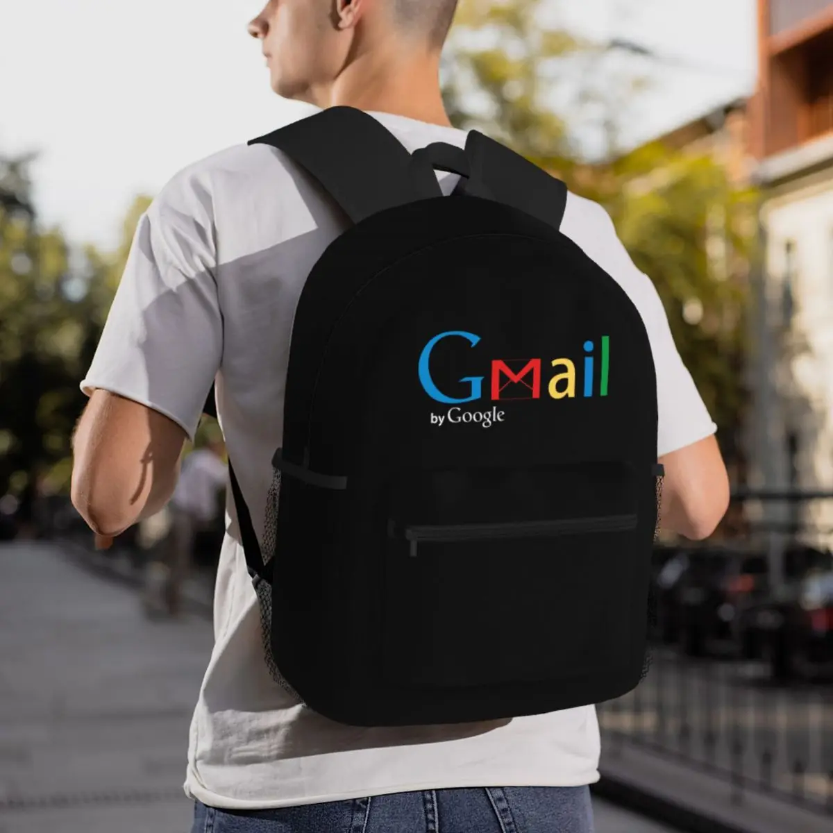 Gmail pelo google mochila casual, simples armazenamento saco, volta para a escola, material de escritório, papelaria bonito