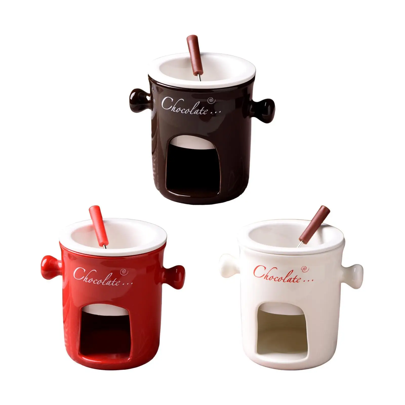 Chocolate Fondue Pot Porcelain Mugs for Cheese for Party Kitchen Appliances