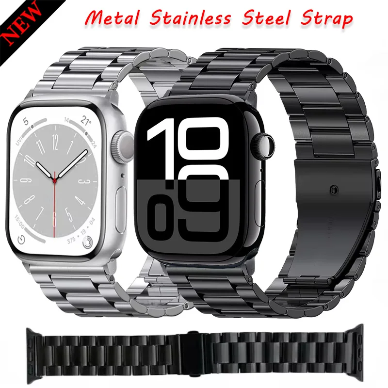 Metallarmband aus Edelstahl für Apple Watch 46/42/45/44/49/40/41 mm, luxuriöses Armband für iWatch UItra3/2 11 10 9 8 7 6 5 SE3