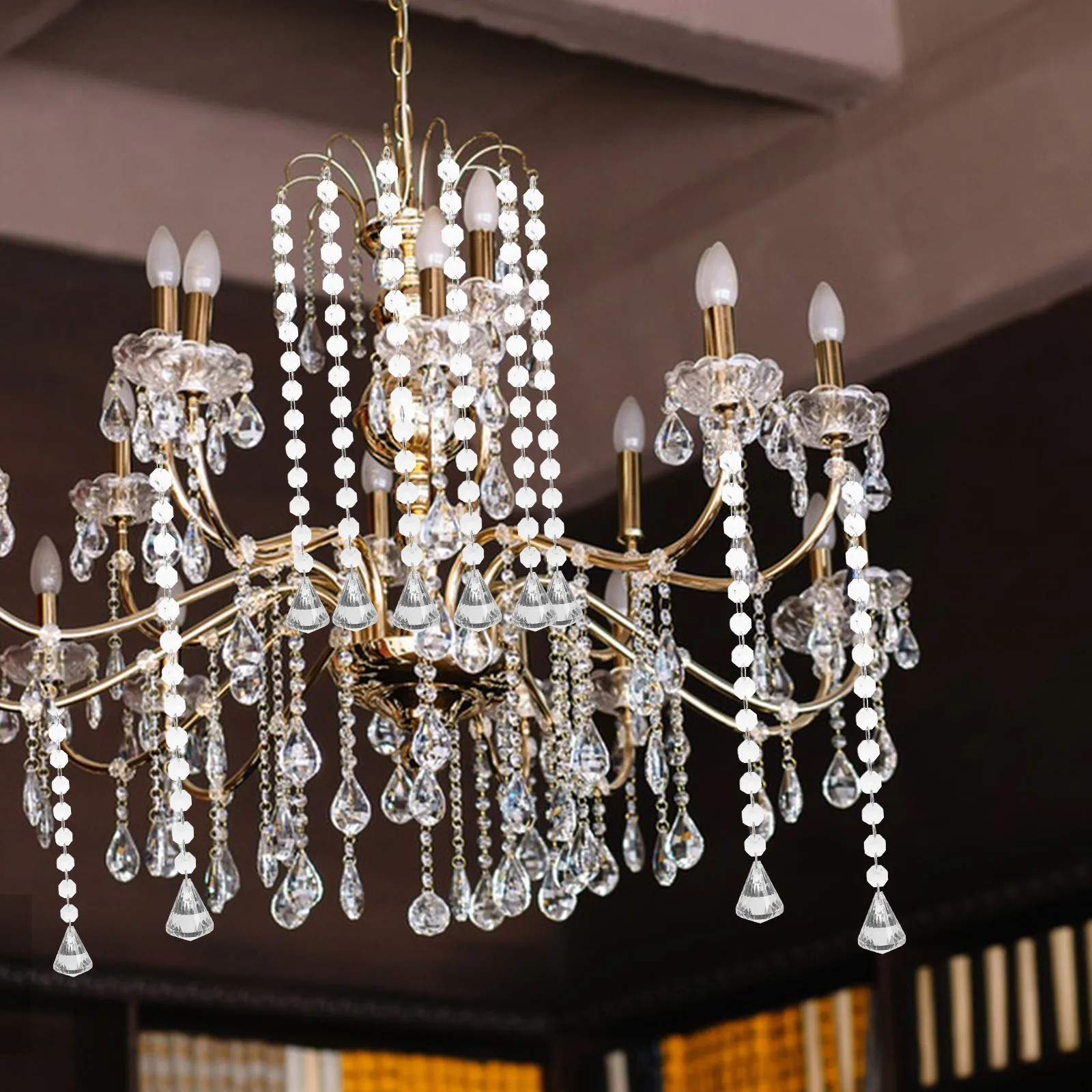 

Luxury Crystal Pendant for Lamp Hanging Decor Home Wedding Curtain Christmas Decoration Refractive Light Design