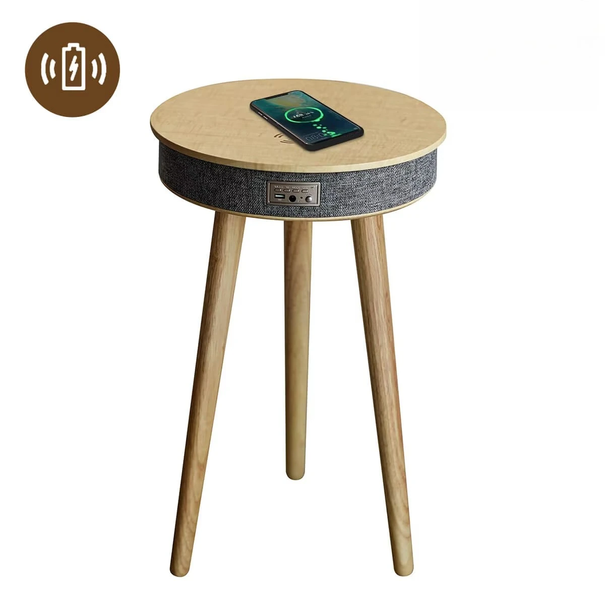 

HOMEMORE Small Smart Bedside Coffee Table Under Wireless Charger Holder 10w Stand Mobile Charging Table Charger With Speaker