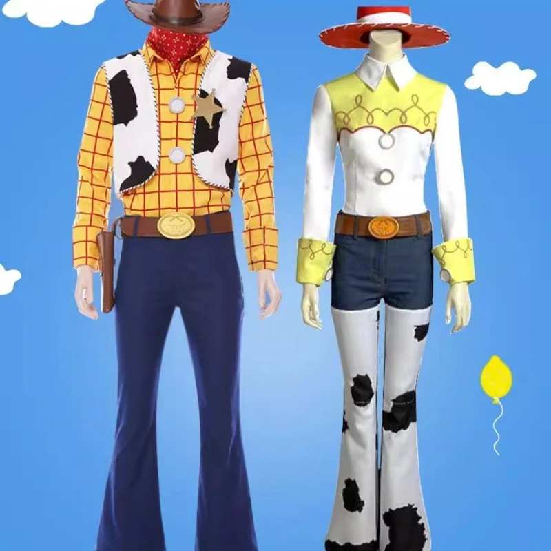 زي وودي التنكري جيسي للبالغين كرنفال أنيمي لحفلة الهالوين فستان فاخر