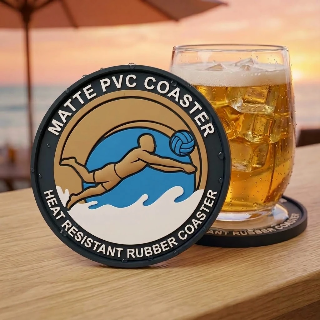 Custom Logo Soft PVC Coaster Any Shape Rubber Drink Cup Mat Home Bar Table Protection Pad