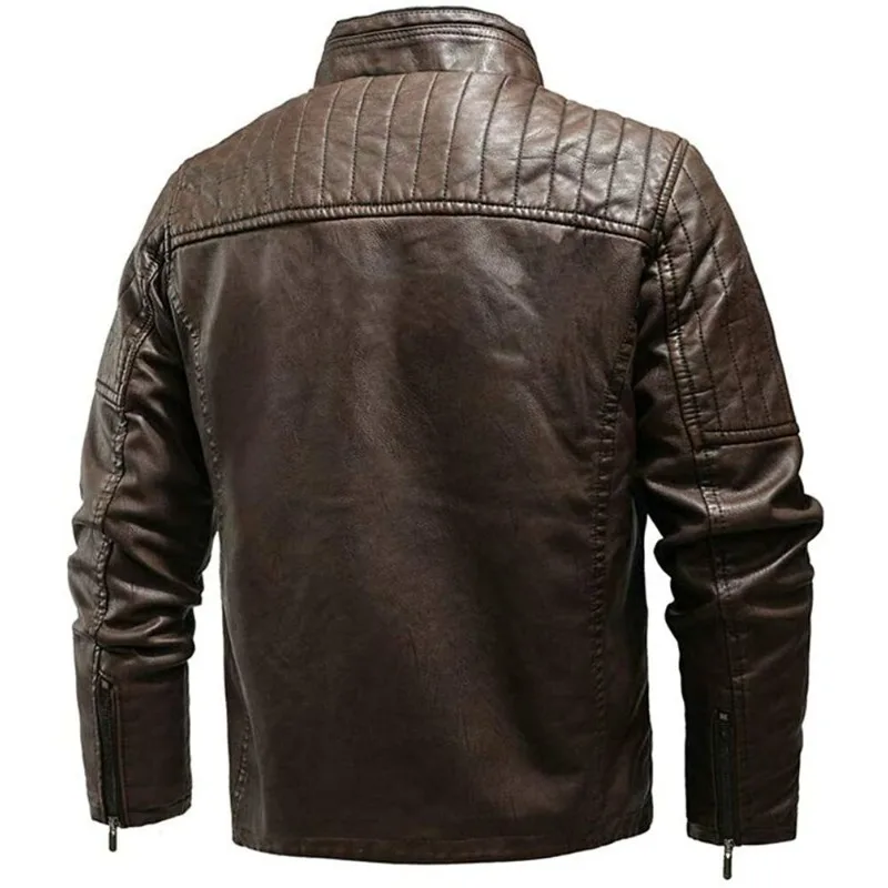 Men's Classic Style Authentic Lambskin Pure Leather Jacket Handmade Brown Riding