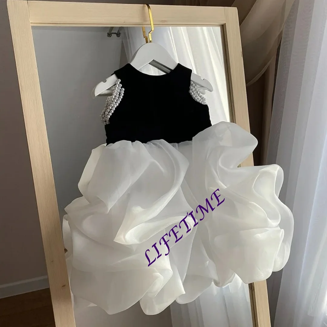 Luxury Ball Flower Girl Dresses Off Shoulder Appliques Wedding Party Dress Floor Length Princess Birthday Dress Customized