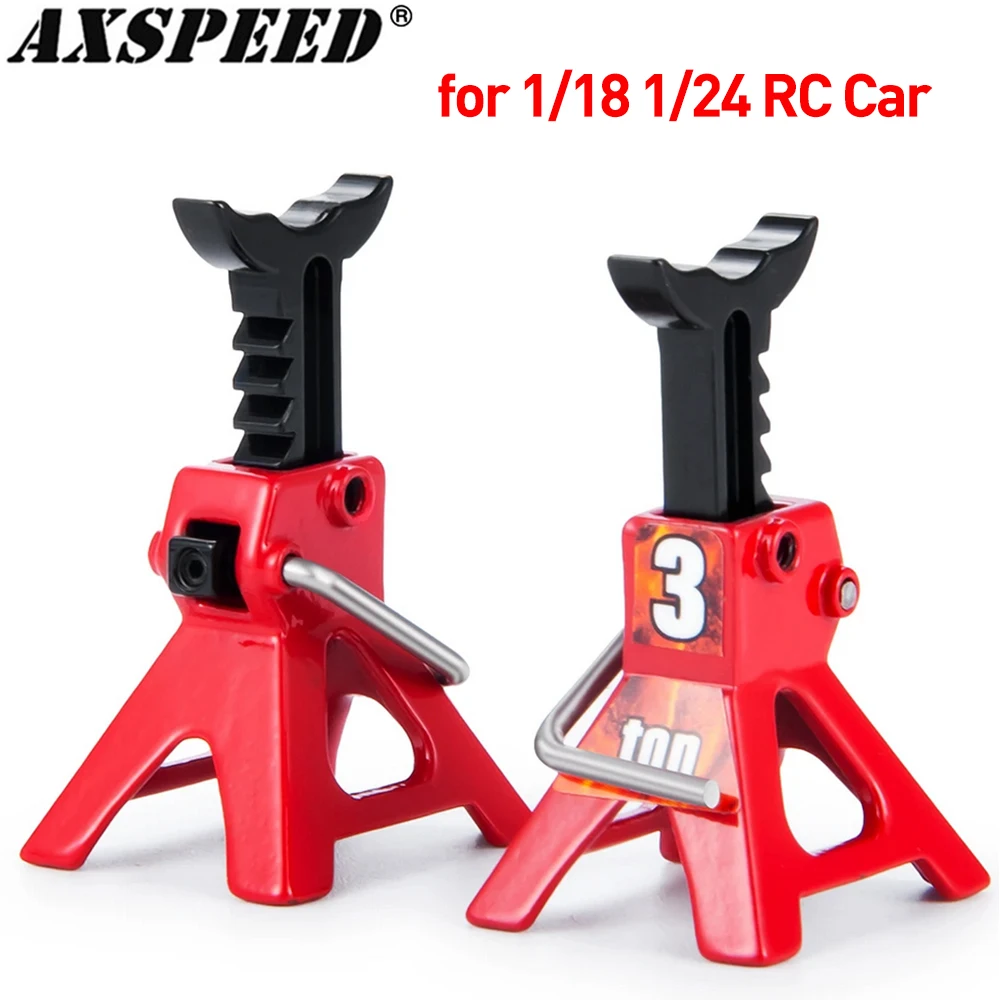 AXSPEED Metal Adjustable Mini Jack Stands Lift Rack Repair Tools for 1/18 1/24 RC Crawler TRX4M Axial SCX24 AX24 FMS FCX24