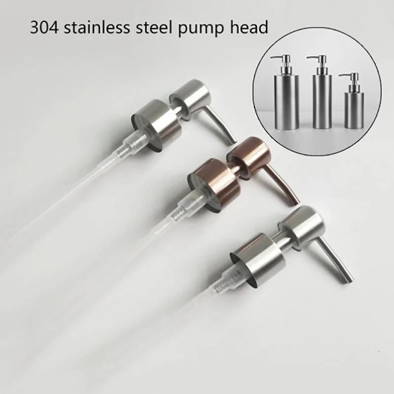 

304 Stainless Steel Hand Liquid Soap Pump Dispenser Head Nozzle For Bathroom Kitchen Foam Soap Shampoo Dispenser Accessories