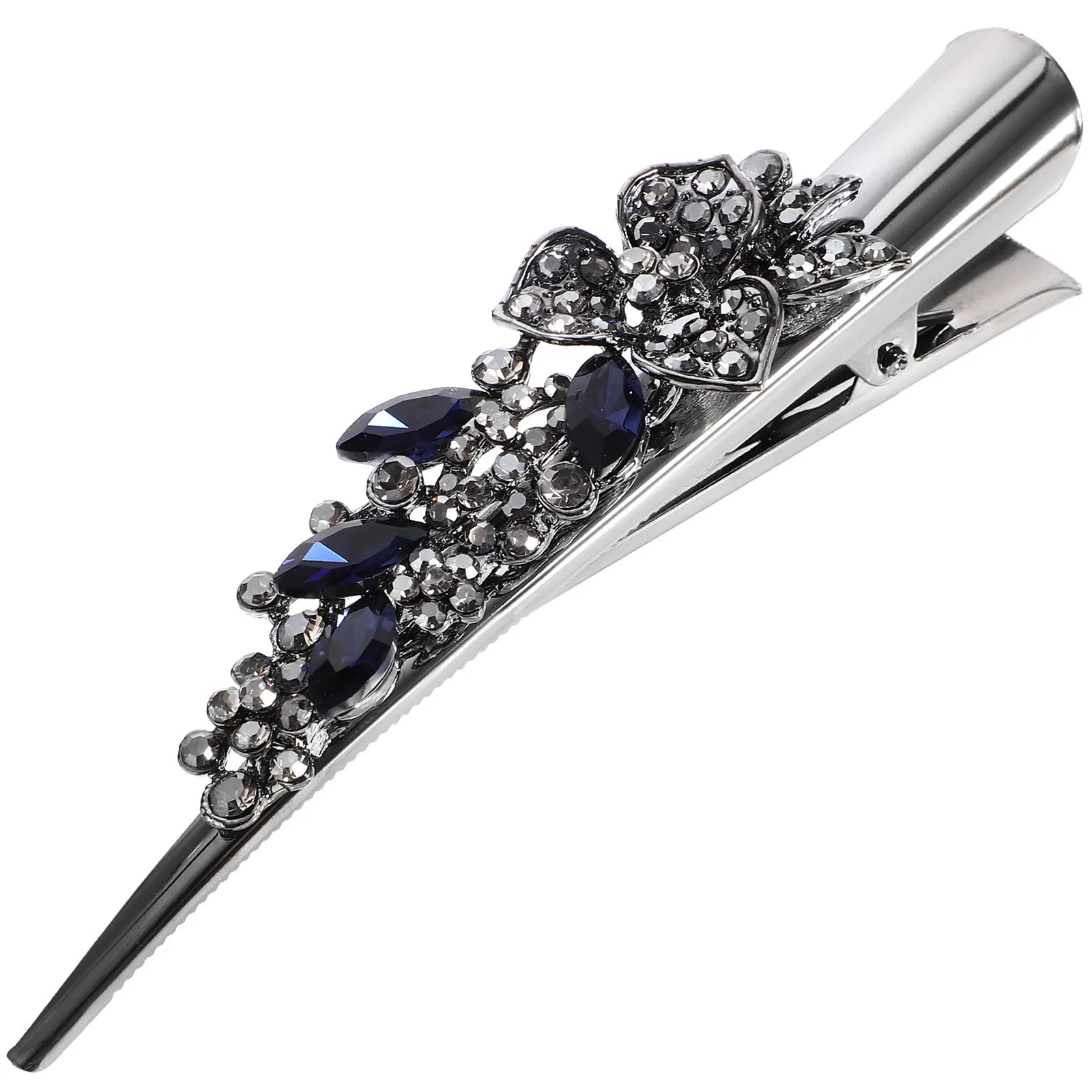 

Rhinestone Hair Clip Vintage Alligator Barrette for Women Styling Decorative Sparkling Metal Billed Clip Elegant Glamorous Hair