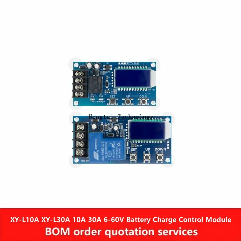 XY-L10A XY-L30A 10A 30A DC 6V-60V battery charging control module digital display full power off overcharge protection switch