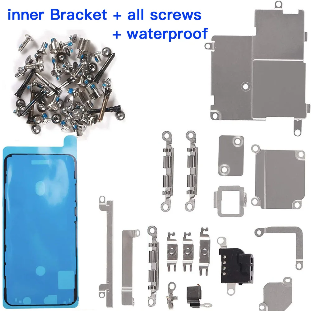 

Inner Accessories For iPhone X XS XR 11 12 Mini Pro Max Metal Holder Bracket With Full Screws Set Waterproof Replacement