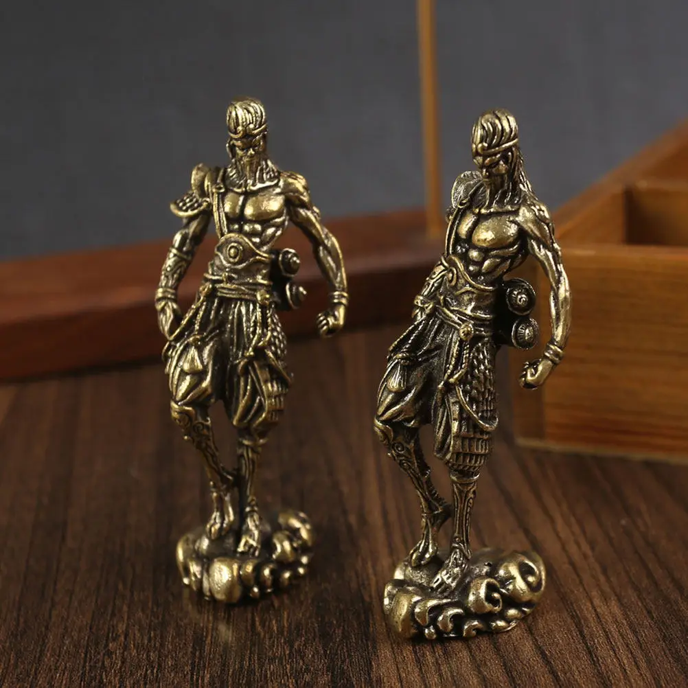 Brass Animal Monkey Statue Desktop Sculpture King Figure Sun Wukong Table Decor Gift Brass Animal Decorations