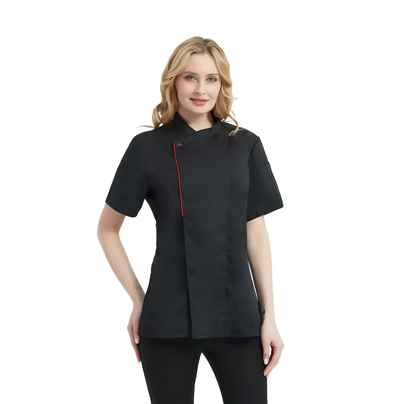 Unisex chef-kok uniform keuken hotel restaurant bakkerij kok werkkleding shirt met korte mouwen chef-kok jas tops voor ober overalls