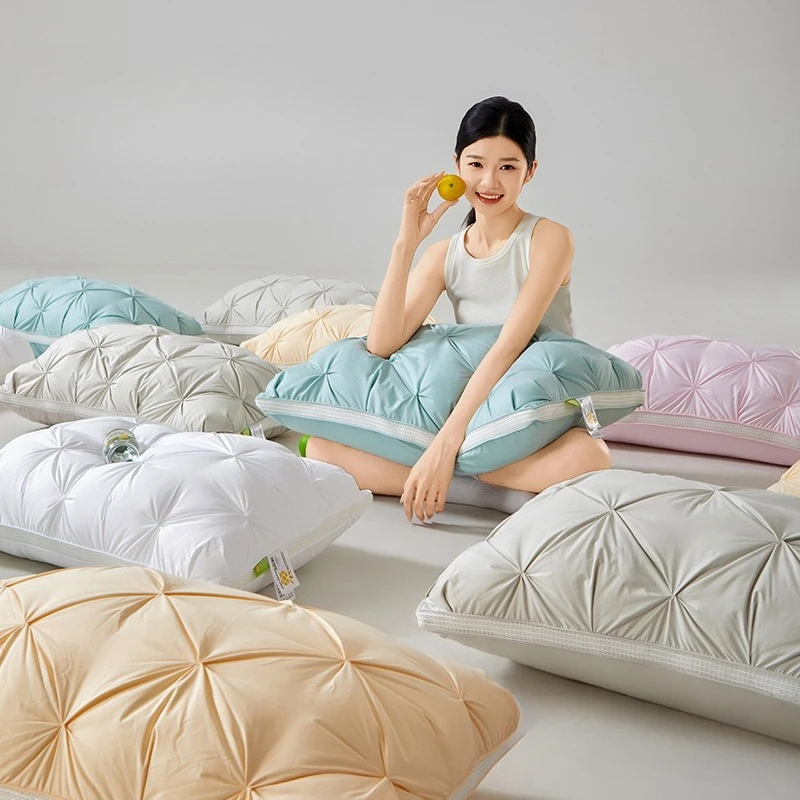 

Washable Twist Pillow Core with Feather Cotton Hotel Pillow Single Soft Student Pillow Unflattenable Slow Rebound