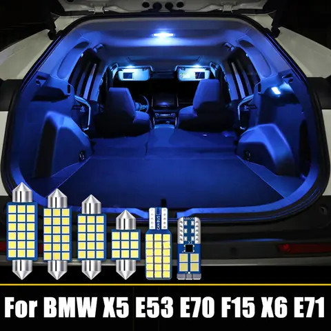LED 자동차 인테리어 돔 독서 조명, 화장대 거울 글러브 박스 조명 트렁크 전구 액세서리, BMW X5 E53 E70 F15 X6 E71 12V