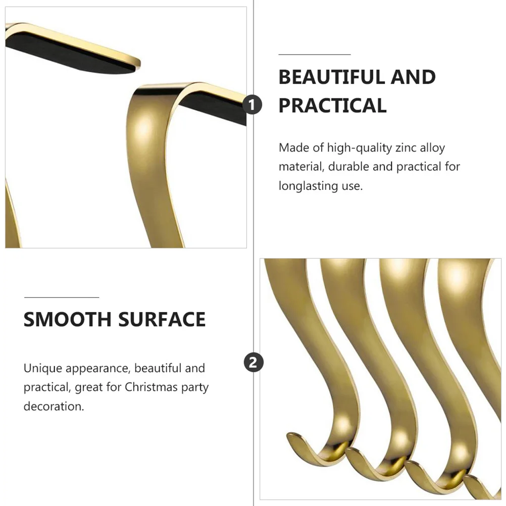 3 قطعة مجموعة خطافات رف الذهبي الثقيلة عيد الميلاد الشماعات للجوارب الحلي أجراس اكاليل عيد الميلاد ديكور عيد الميلاد الموقد هوك