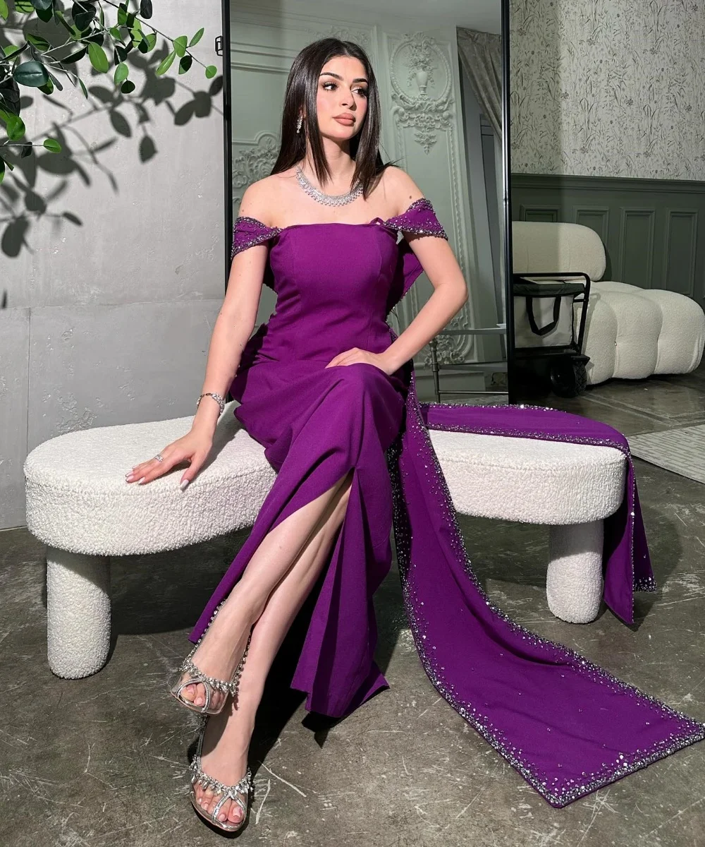 Personalizado simples jérsei lantejoulas plissado em linha reta fora do ombro vestidos longos quinceanera sob medida ocasião moda